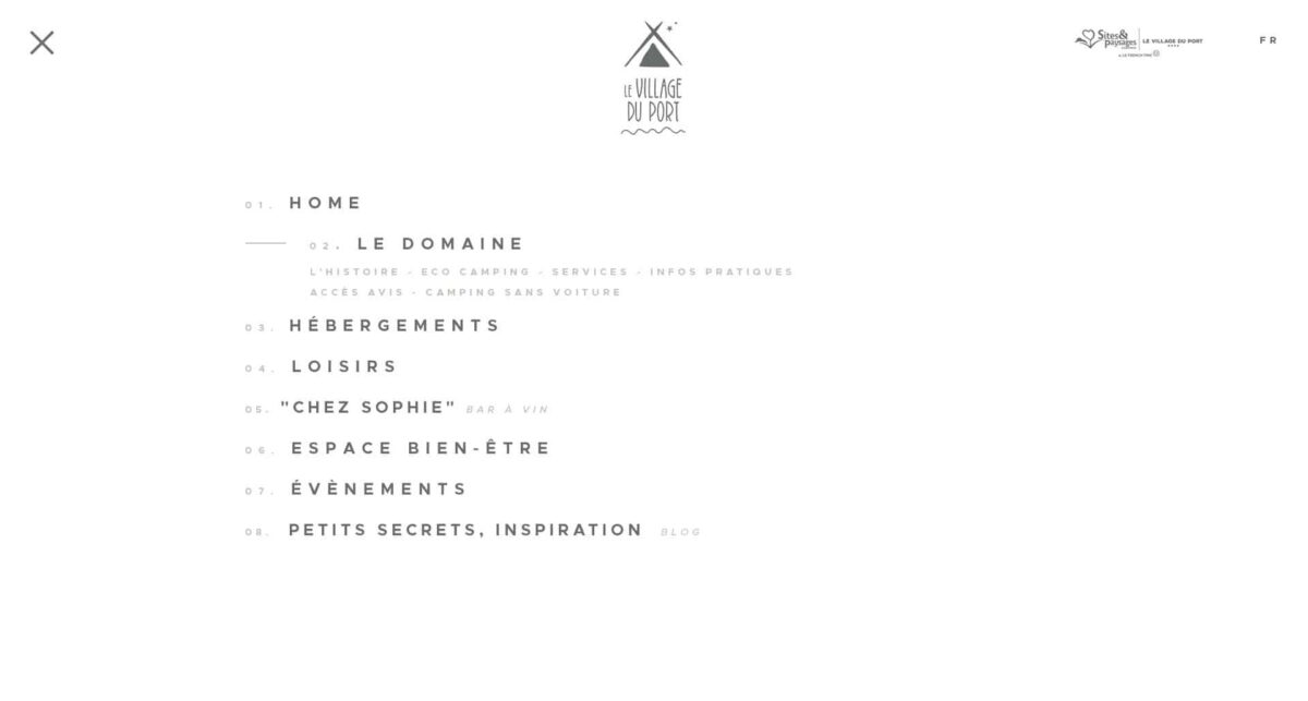 Village du Port : menu de navigation