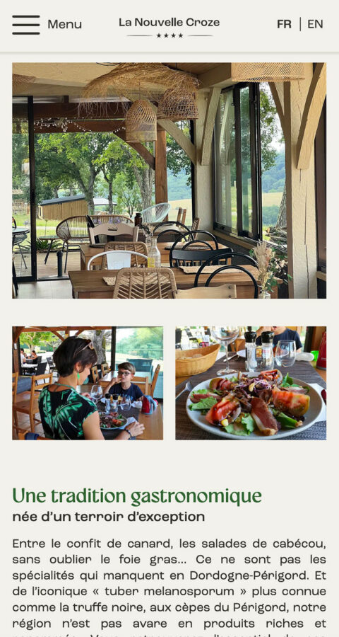 La Nouvelle Croze : page responsive