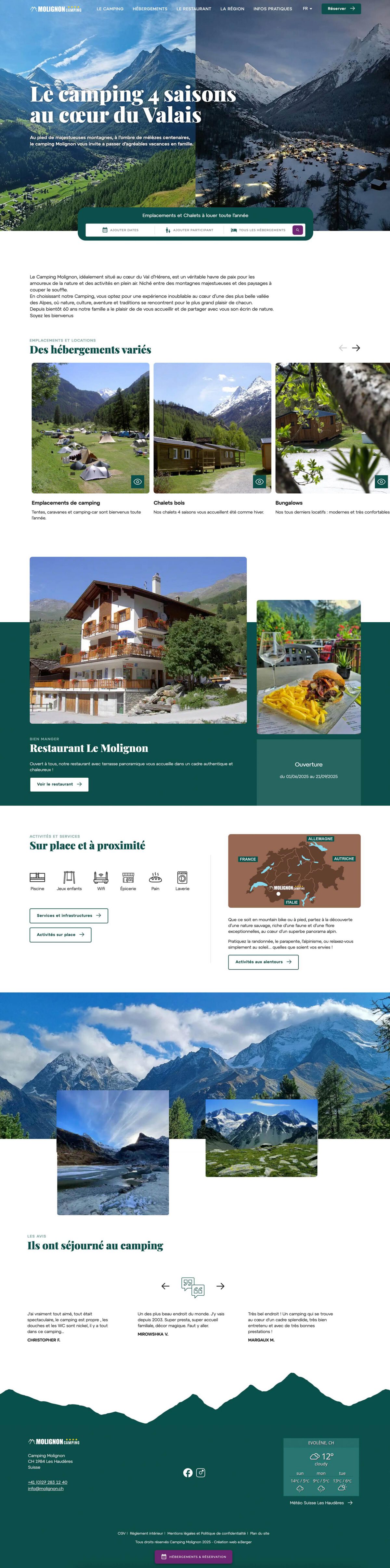 Camping Molignon en Suisse