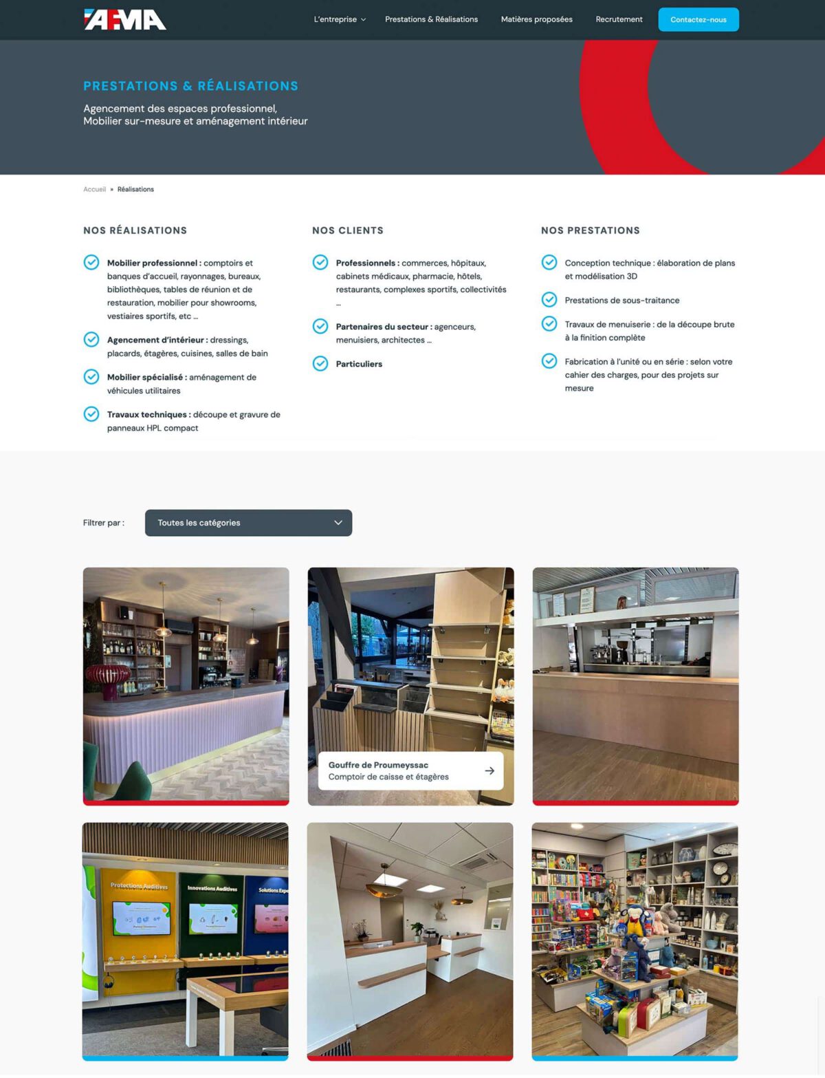 AFMA page de réalisations